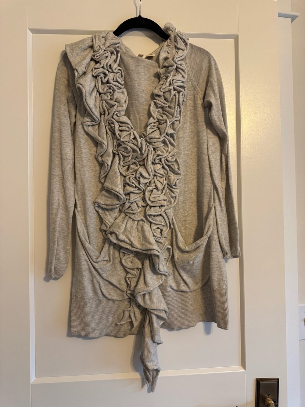 Anthropologie | Moth GREY Ruffled Cardigan, XS - Picture 2 of 5